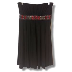 Flirty White House Black Market Strapless Dress Size 10 With Exquisite Beading